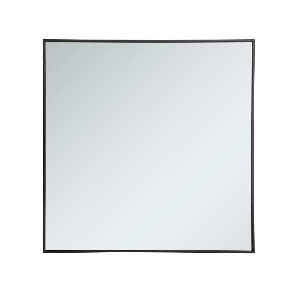 Elegant Lighting Metal frame square mirror 36 inch in Black