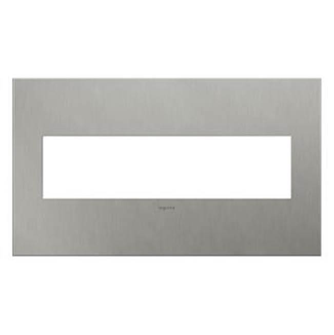 Adorne Brushed Stainless Steel, 4-Gang Wall Plate