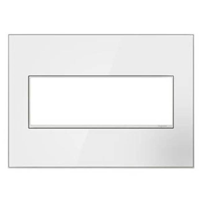 Adorne Mirror White-on-White,  3-Gang Wall Plate