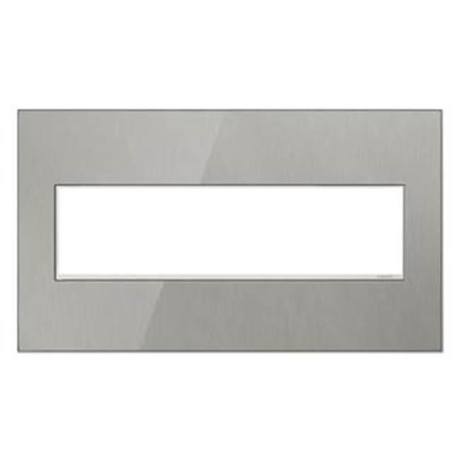 Adorne Brushed Stainless, 4-Gang Wall Plate