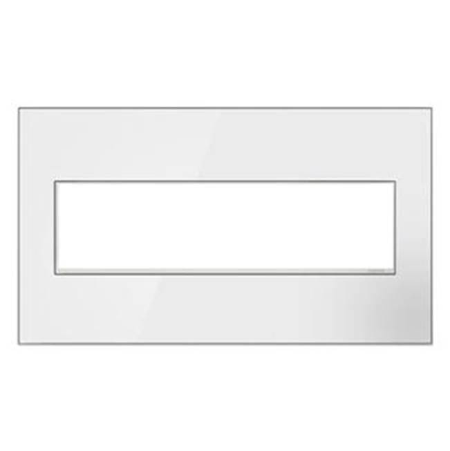 Adorne Mirror White-on-White,  4-Gang Wall Plate