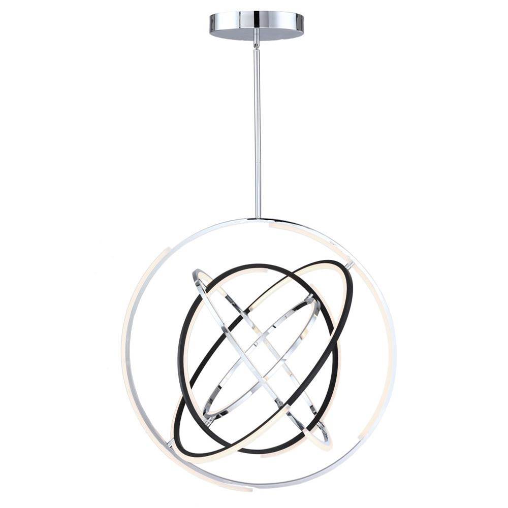 Artcraft Trilogy Collection Integrated LED 32 in. Pendant, Polished Nickel