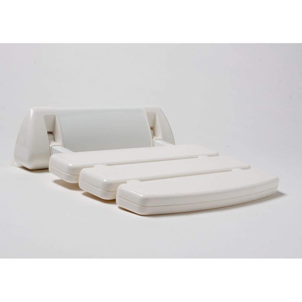 Amerec Sauna And Steam Relax Fold Down White Shower Seat, 13 1/2'' x 13 1/2''