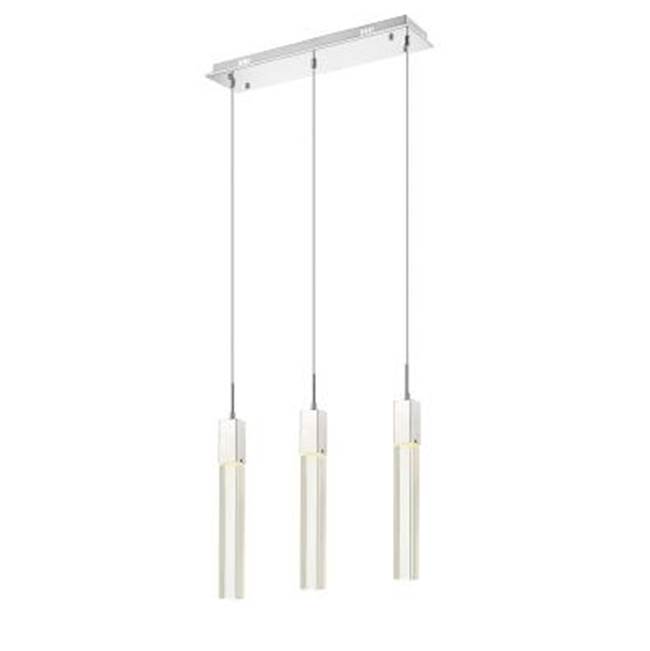 Avenue Lighting The Original Glacier Avenue Collection Chrome 3 Light Penant Fixture With Clear Crystal