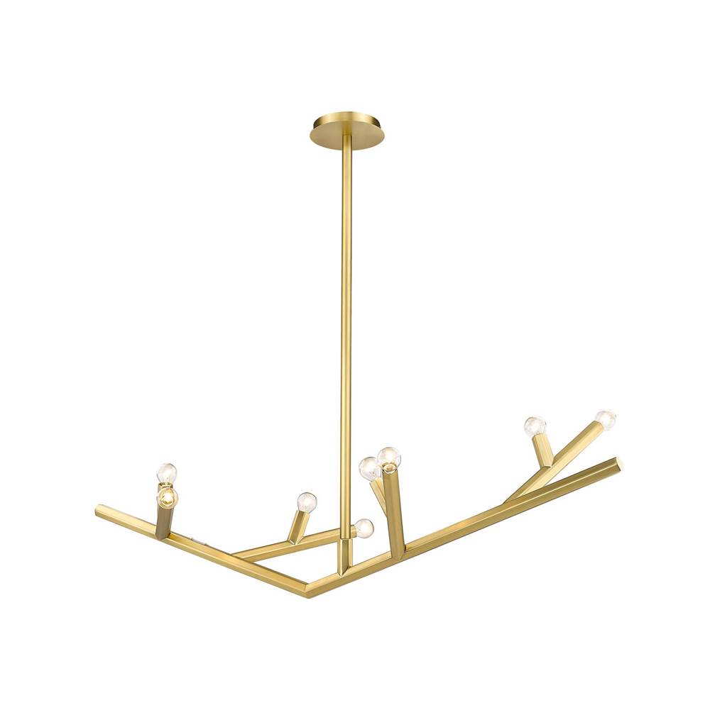 Avenue Lighting The Oaks Collection Brushed Brass Linear 8 Light Fixture