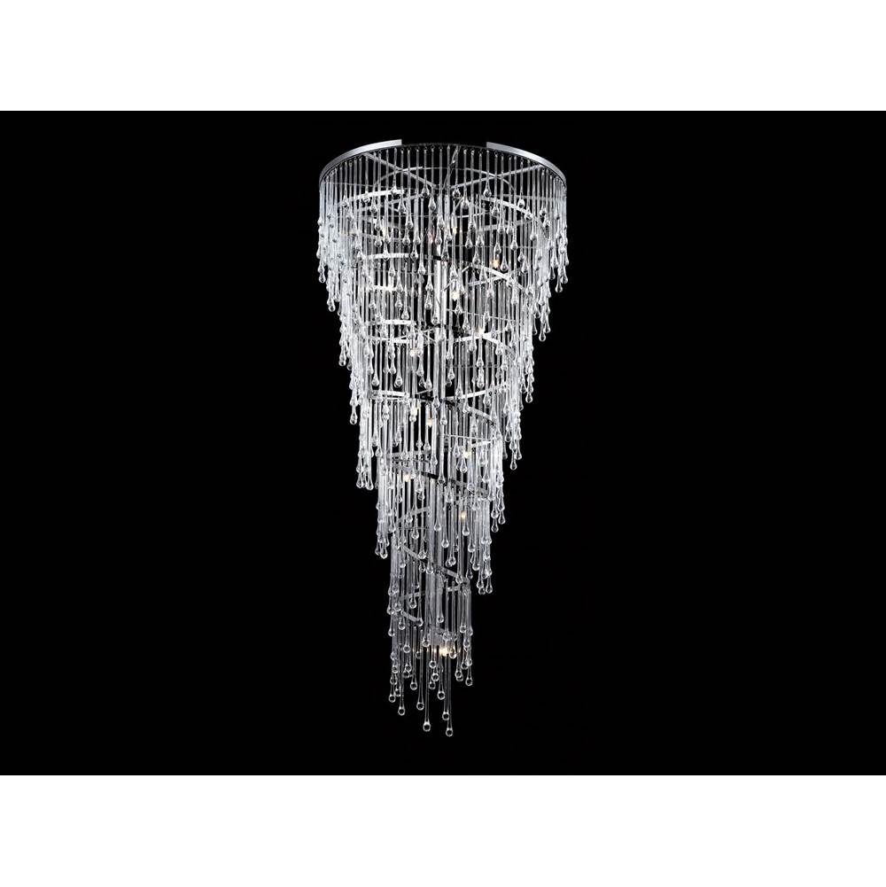 Avenue Lighting Hollywood Blvd. Collection Polished Nickel And Tear Drop Crystal Large Hanging Fixture