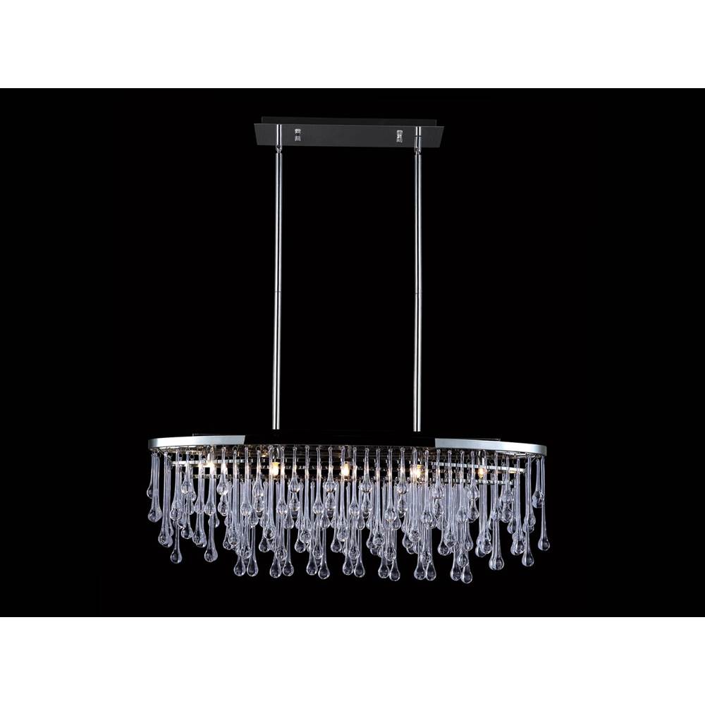 Avenue Lighting Hollywood Blvd. Collection Polished Nickel And Tear Drop Crsytal Oval Hanging Fixture