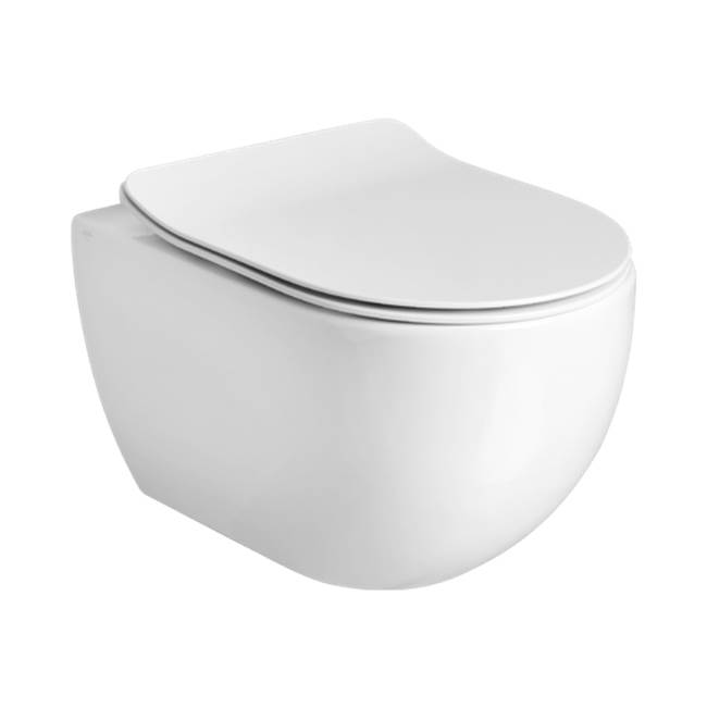 AXA Ceramica Glomp Wall Mounted Toilet and Seat in White