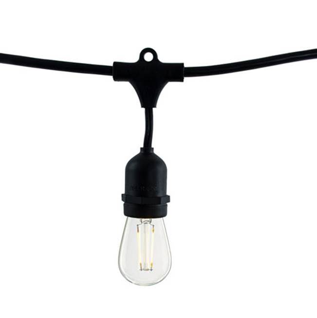 Bulbrite Dimmable String Light - Black - Bulbs Included: 2.5W S14 Clear LED (10pcs) E26 base 2700 120 volt LED lamp