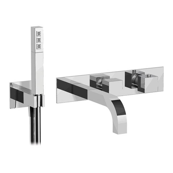 Ca'bano Thermostatic wall mount tub faucet with spray
