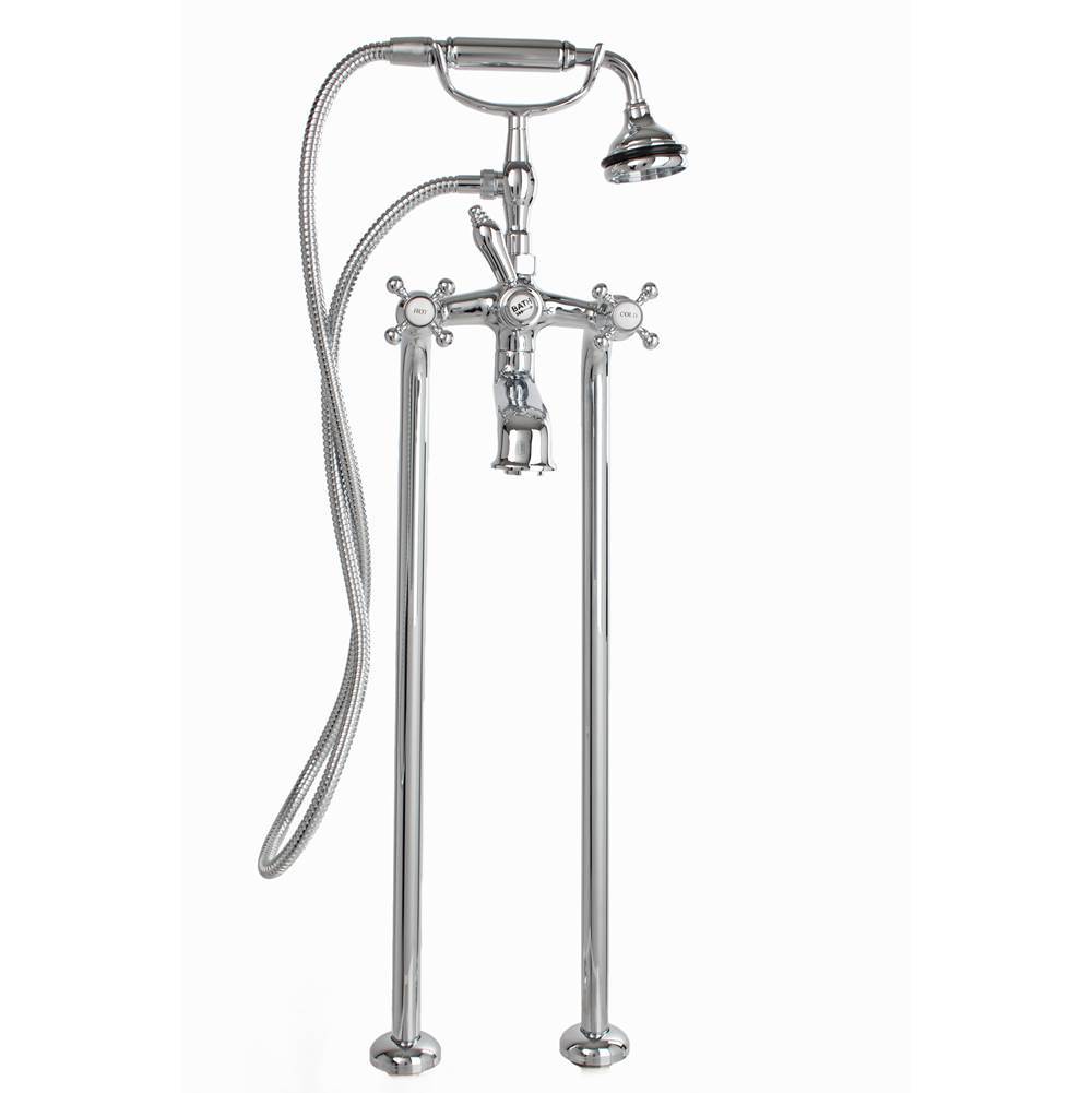 Cheviot Products Canada 5100 SERIES Free-Standing Tub Filler - Cross Handles - Metal Accents