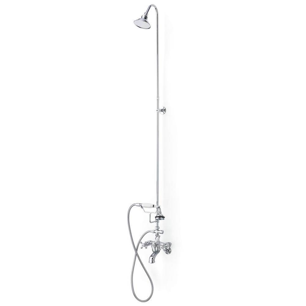 Cheviot Products Canada 5100 SERIES Tub Filler with Hand Shower and Overhead Shower - Cross Handles