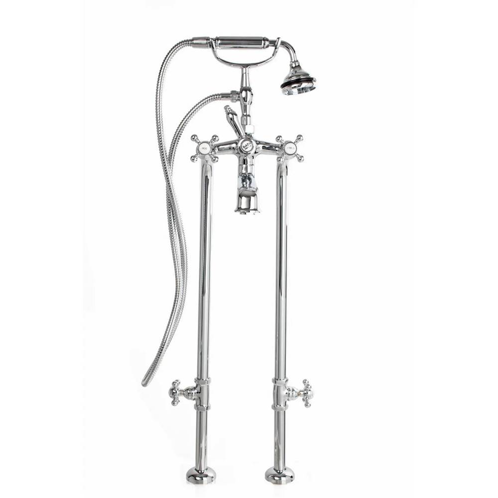 Cheviot Products Canada 5100 SERIES Free-Standing Tub Filler with Stop Valves - Lever Handles - Metal Accents
