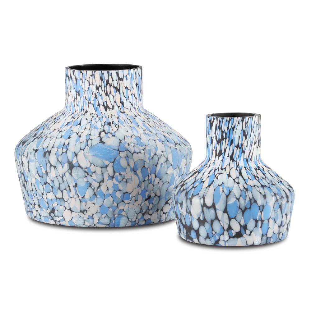Currey And Company Niva Blue Confetti Vase Set of 2