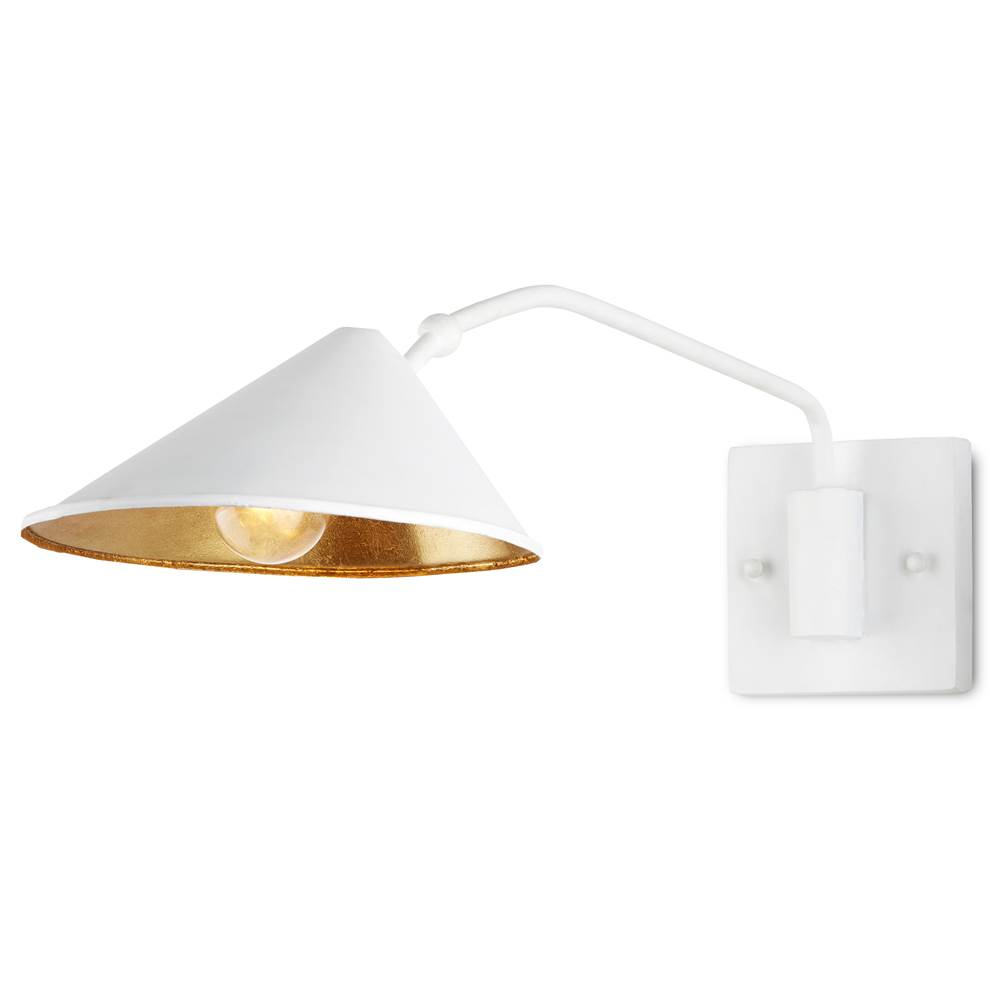 Currey And Company Serpa Single White Wall Sconce