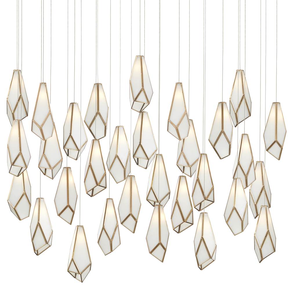 Currey And Company Glace White 30-Light Multi-Drop Pendant