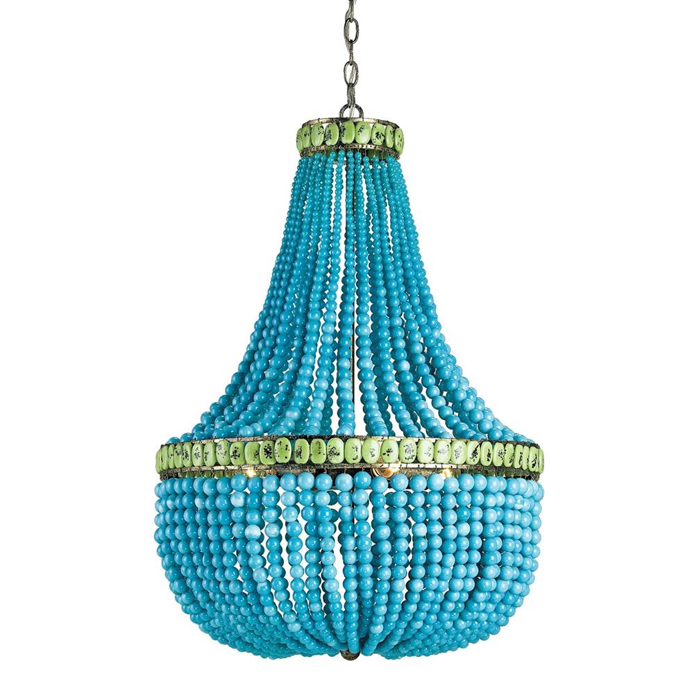 Currey And Company Hedy Turquoise Chandelier