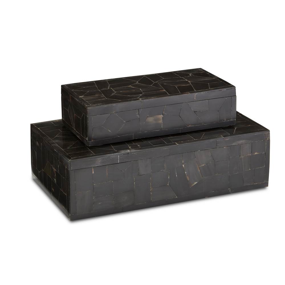 Currey And Company Black Bone Mosaic Box Set of 2