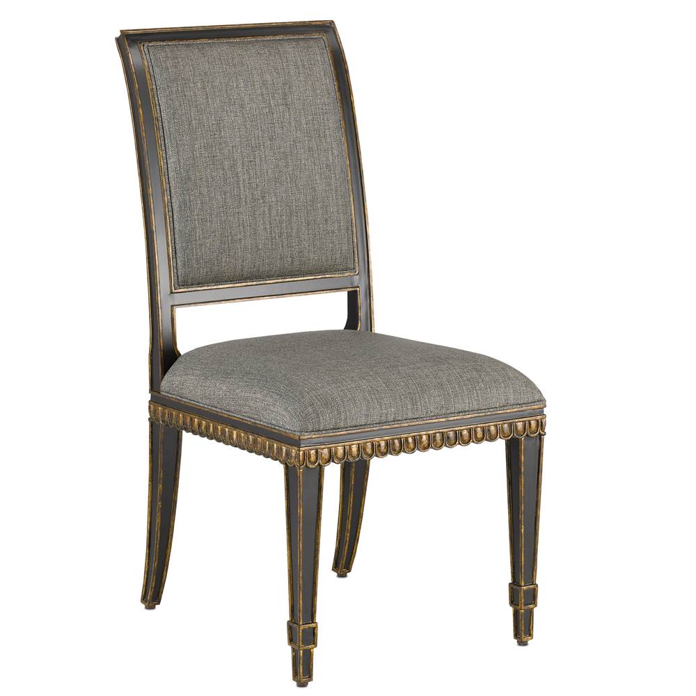 Currey And Company Ines Peppercorn Black Chair