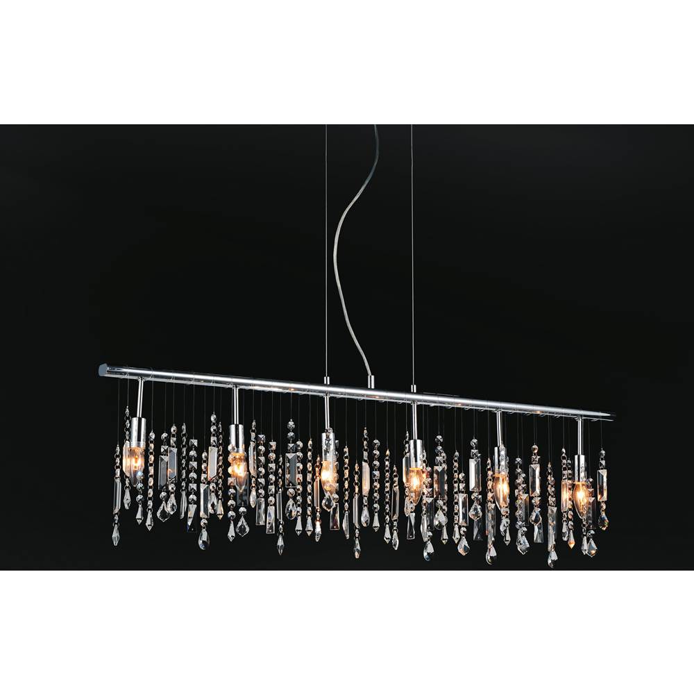 CWI Lighting Janine 6 Light Down Chandelier With Chrome Finish