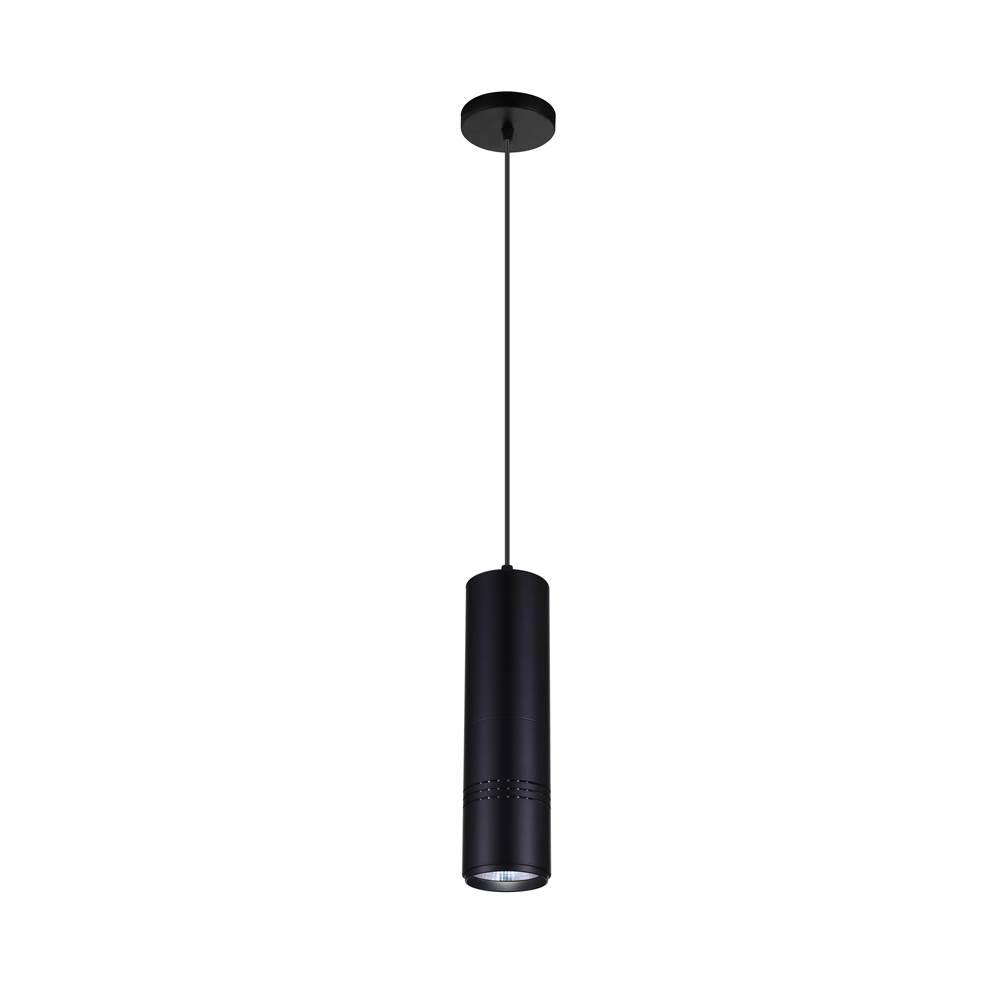 CWI Lighting Stowe LED Down Mini Pendant With Black and Wood Finish