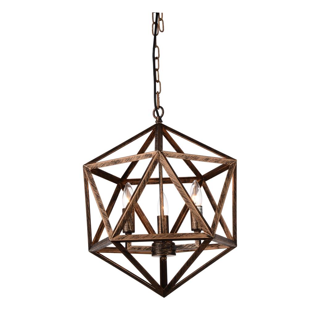 CWI Lighting Amazon 3 Light Up Pendant With Antique forged copper Finish