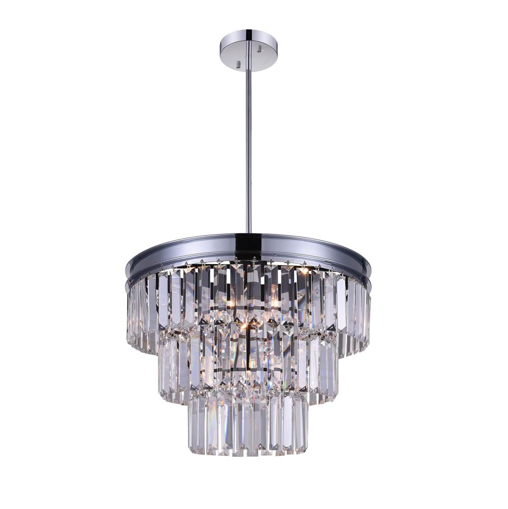 CWI Lighting Weiss 5 Light Down Chandelier With Chrome Finish