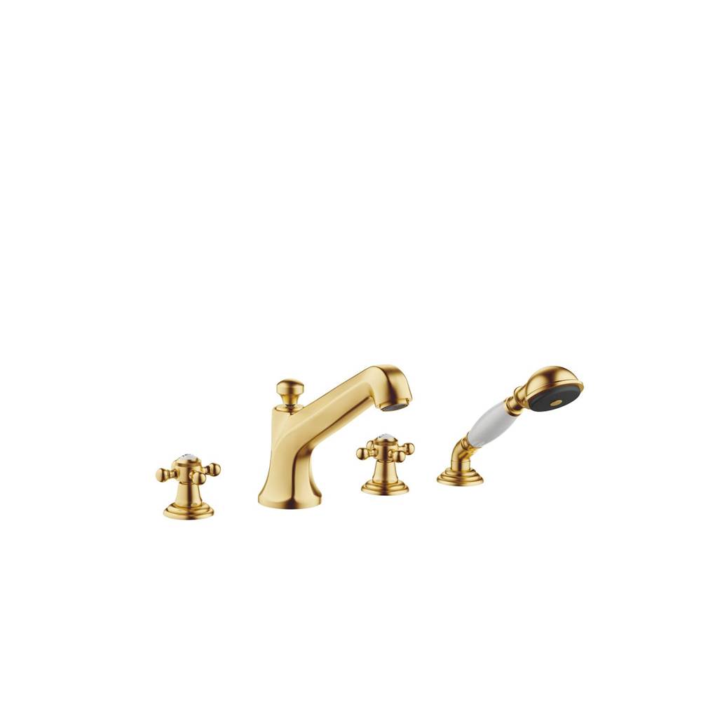 Dornbracht Madison Deck-Mounted Tub Mixer, With Hand Shower Set For Deck-Mounted Tub Installation In Brushed Durabrass