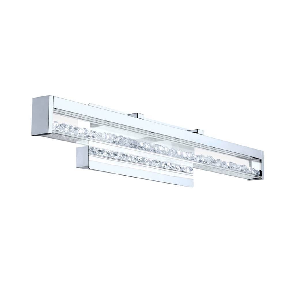 Eglo 1x22.4W LED VanityWall Light w/ Chrome Finish & Clear Glass w/ Crystal Stones