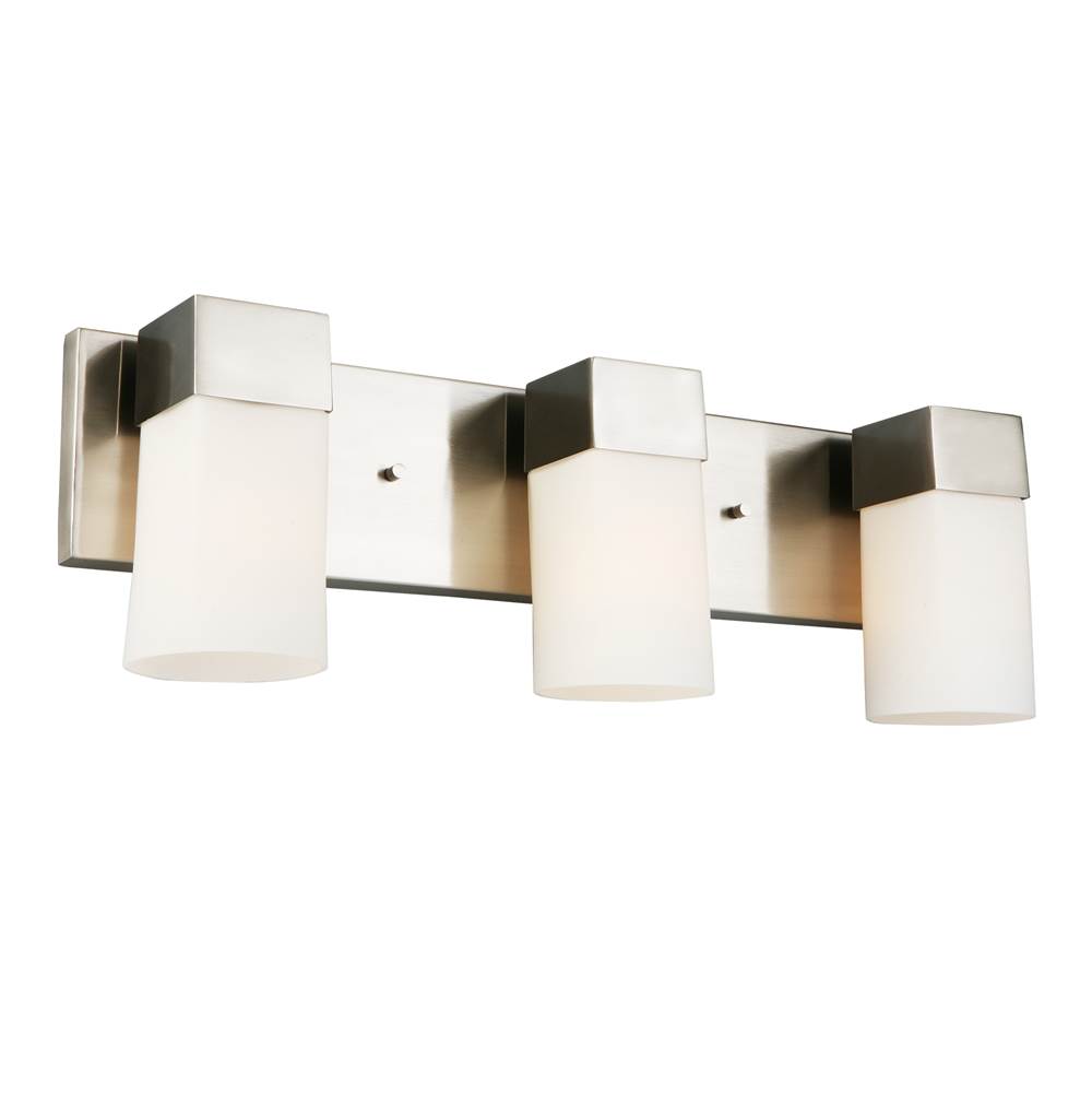 Eglo 3x60W Bath Vanity Light w/ Brushed Nickel Finish & Frosted Glass