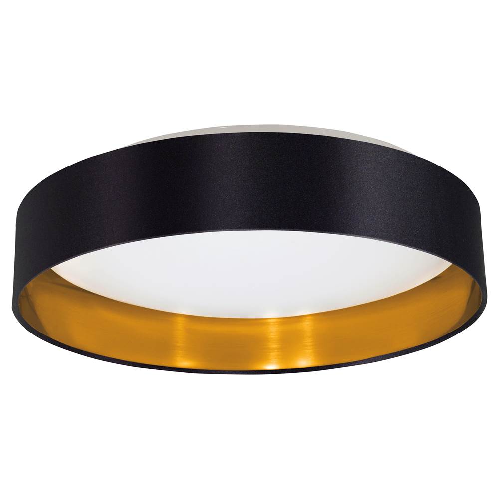 Eglo 1x18W LED Ceiling Light w/ Black & Gold Finish & White Plastic Diffuser