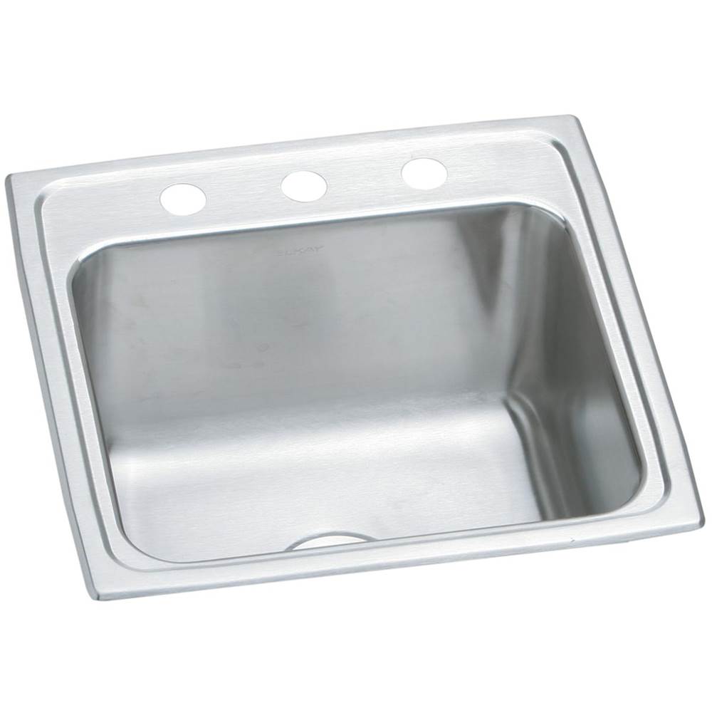 Elkay Lustertone Classic Stainless Steel 19-1/2'' x 19'' x 10-1/8'', 0-Hole Single Bowl Drop-in Laundry Sink