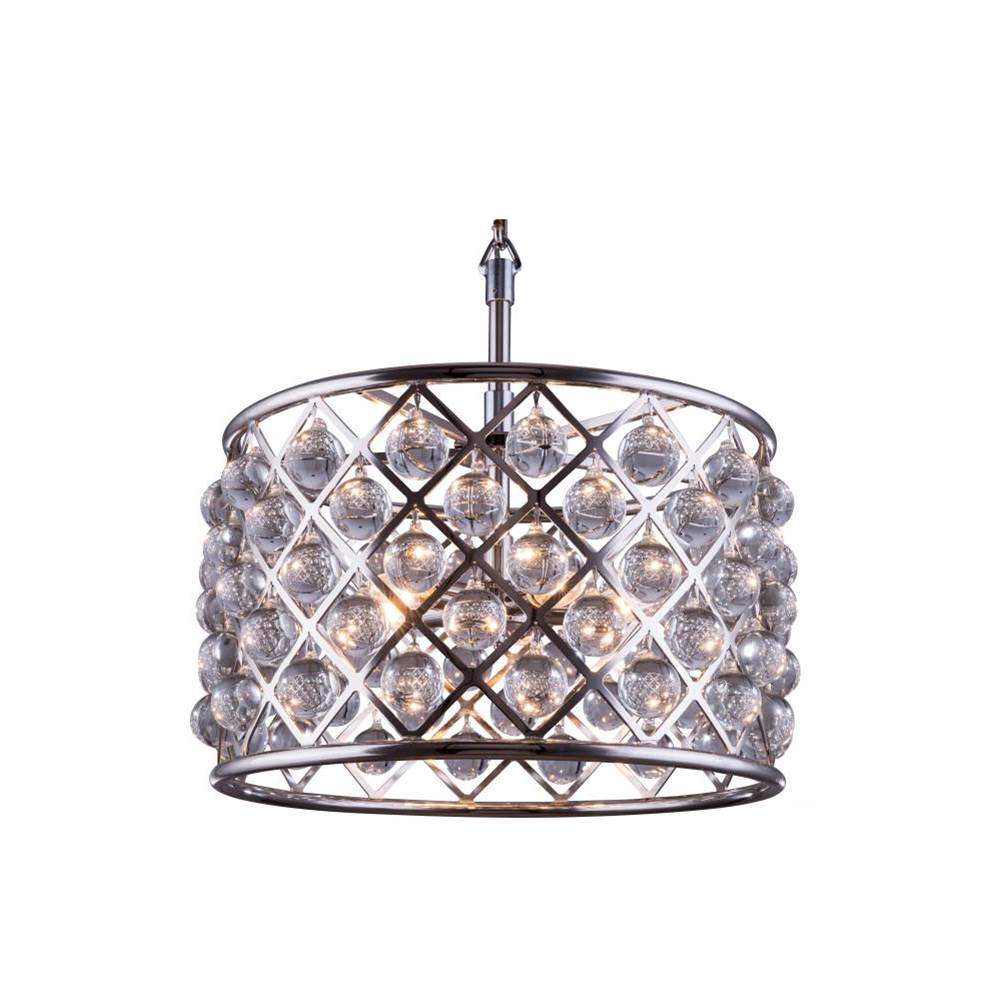 Elegant Lighting 1204 Madison Collection Pendent lamp D:20'' H:13'' Lt:6 Polished nickel Finish (Royal Cut  Cry