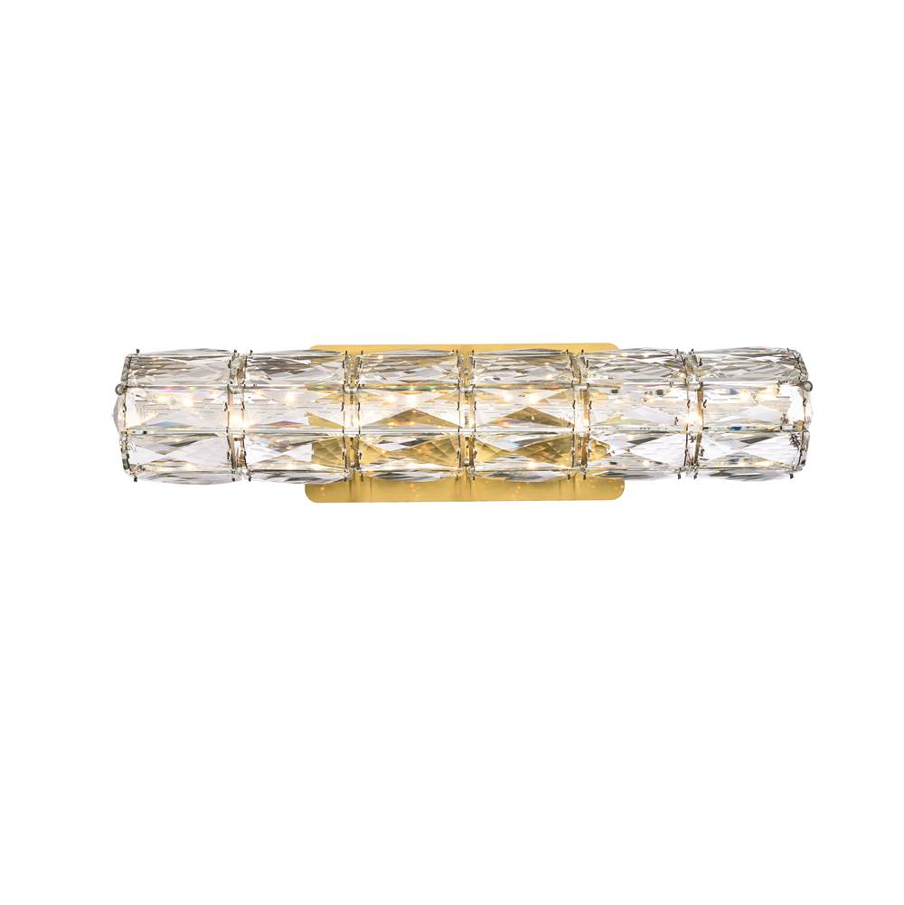 Elegant Lighting Valetta 18 Inch Led Linear Wall Sconce In Gold