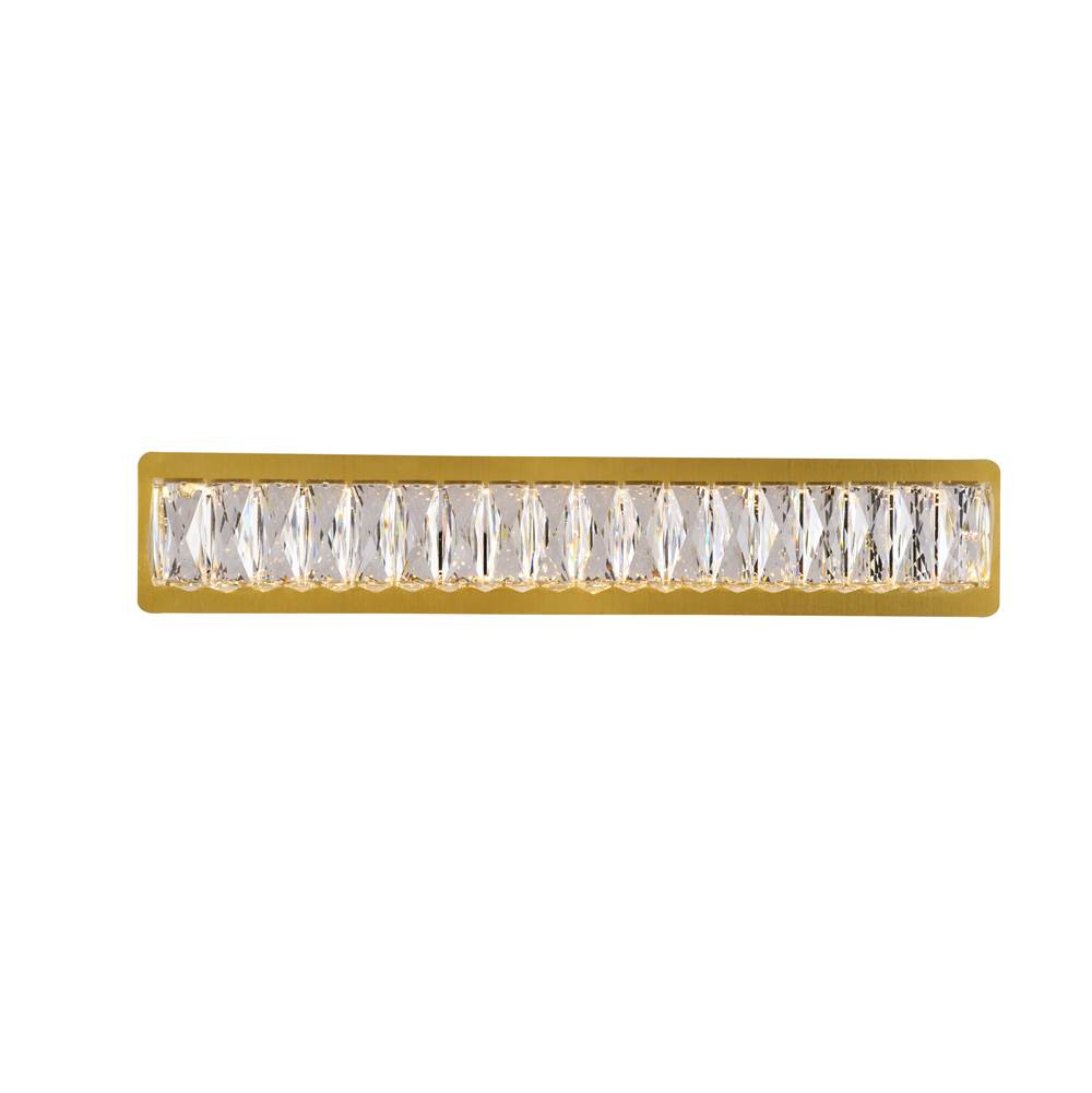 Elegant Lighting Monroe Integrated LED chip light gold Wall Sconce Clear Royal Cut Crystal