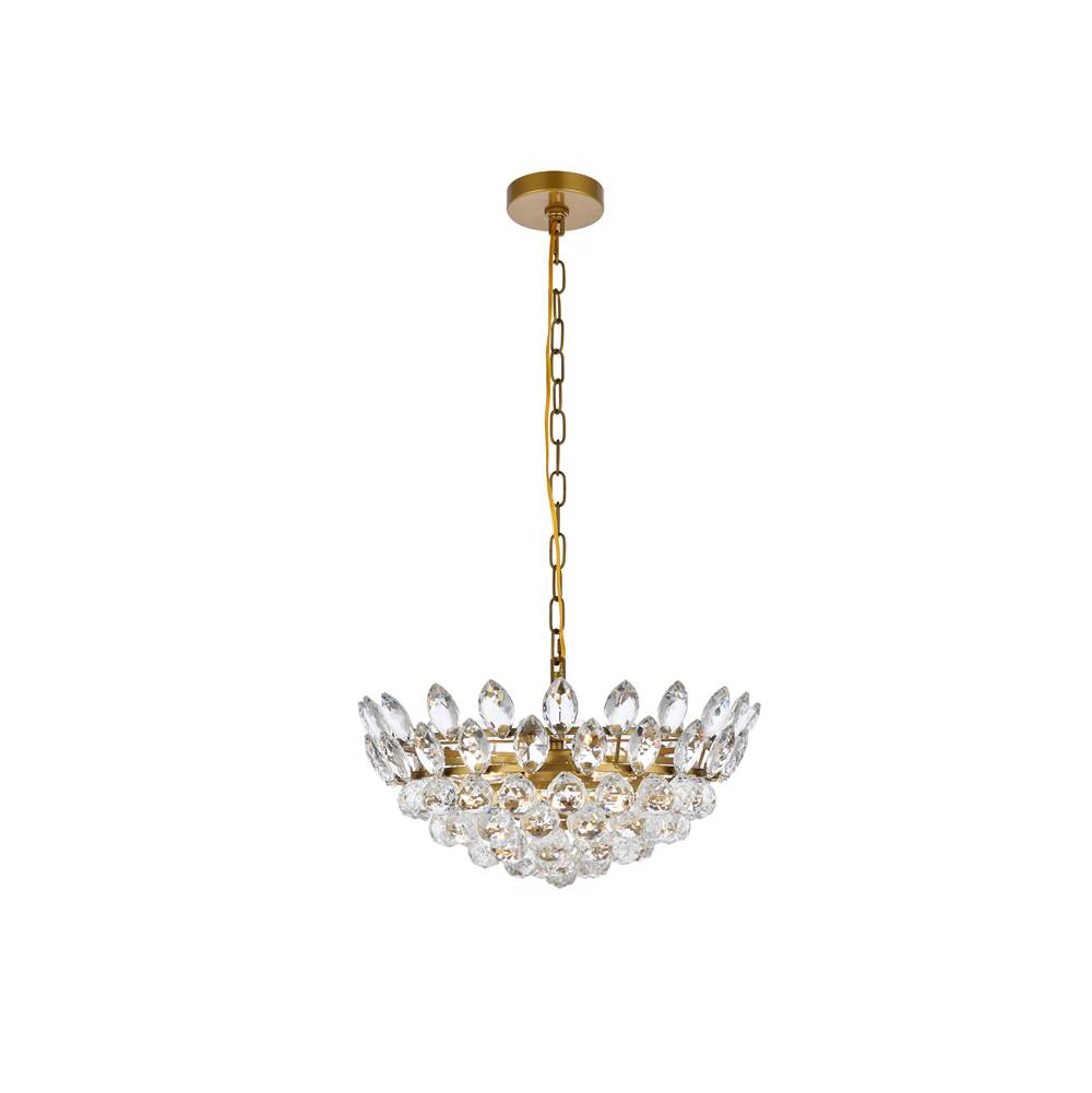Elegant Lighting Emilia 18 Inch Pendant In Brass