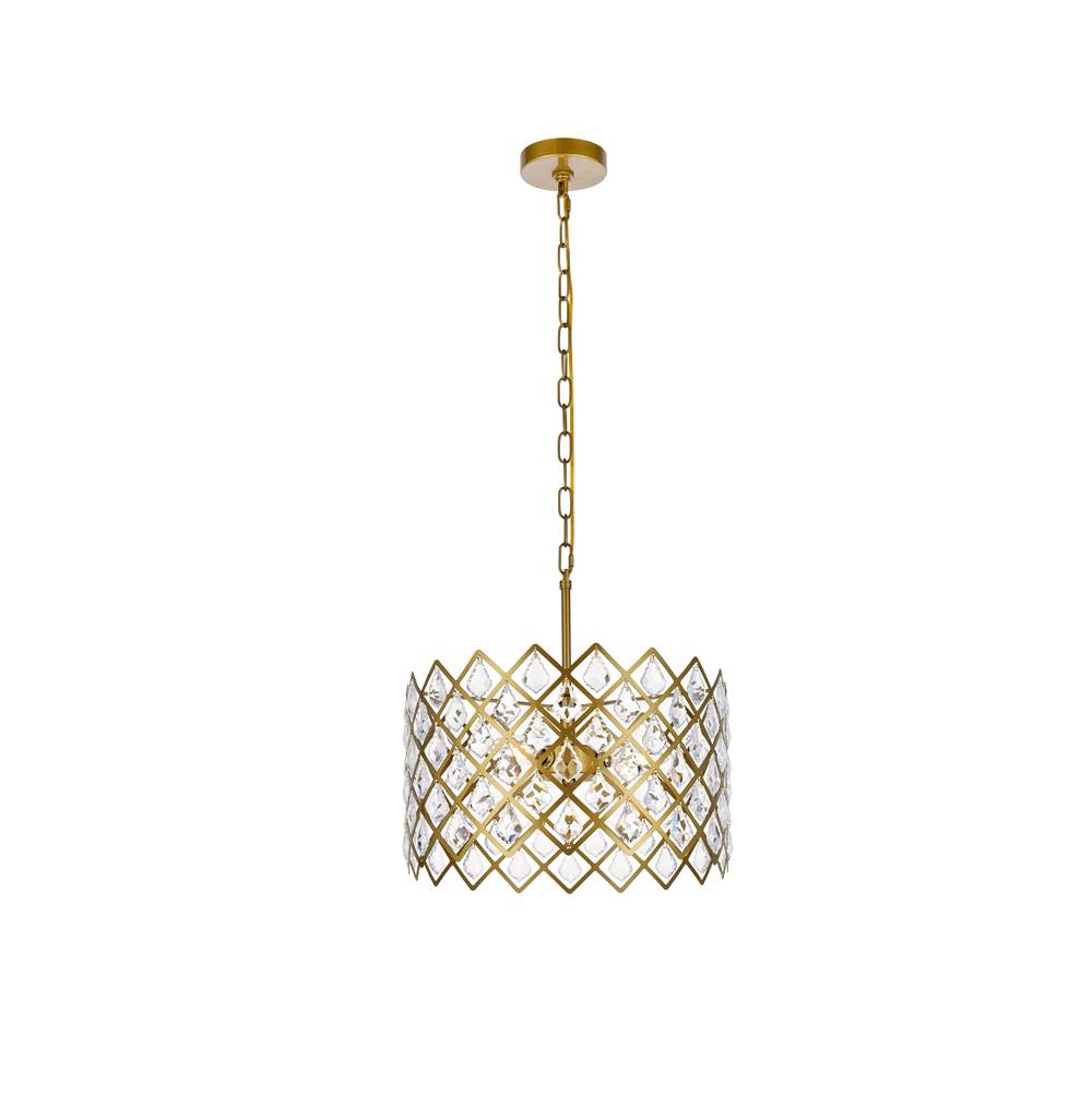 Elegant Lighting Lyla 16 Inch Pendant In Brass