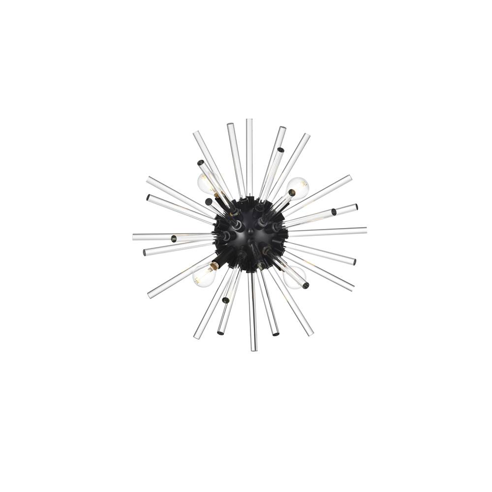 Elegant Lighting Sienna 18 Inch Crystal Rod Wall Sconce In Black