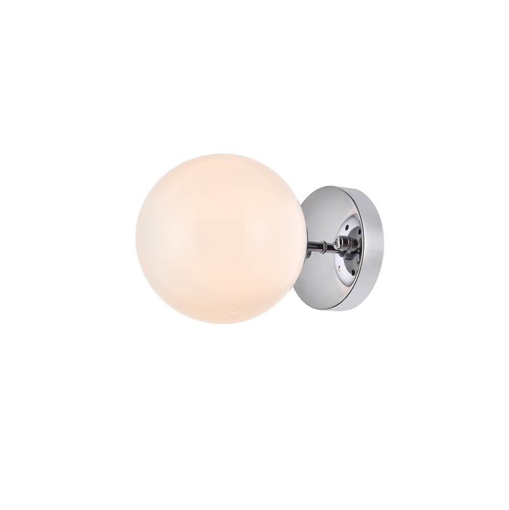 Elegant Lighting Mimi Six Inch Dual Flush Mount And Bath Sconce In Chrome With Frosted Glass