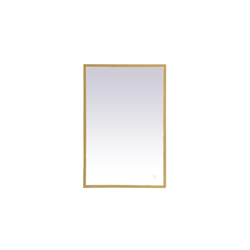 Elegant Lighting Pier 20X30 Inch Led Mirror With Adjustable Color Temperature 3000K/4200K/6400K In Brass
