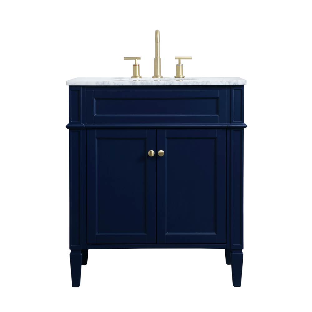 Elegant Lighting 30 Inch Single Bathroom Vanity In Blue