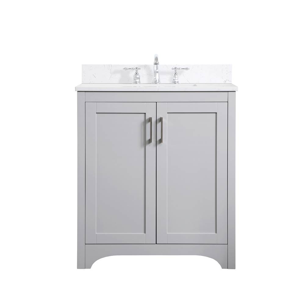 Elegant Lighting Moore 30 Inch Single Bathroom Vanity In Grey With Backsplash