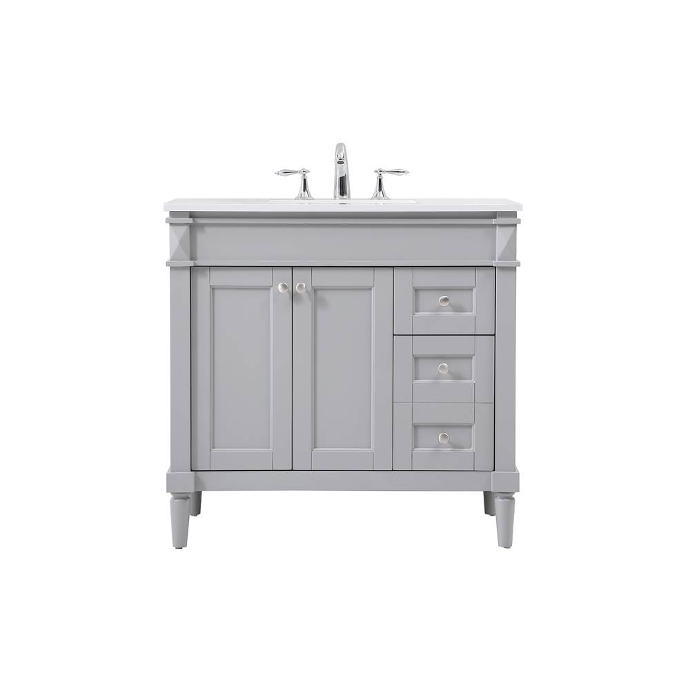Elegant Lighting 36 Inch Single Bathroom Vanity In Grey