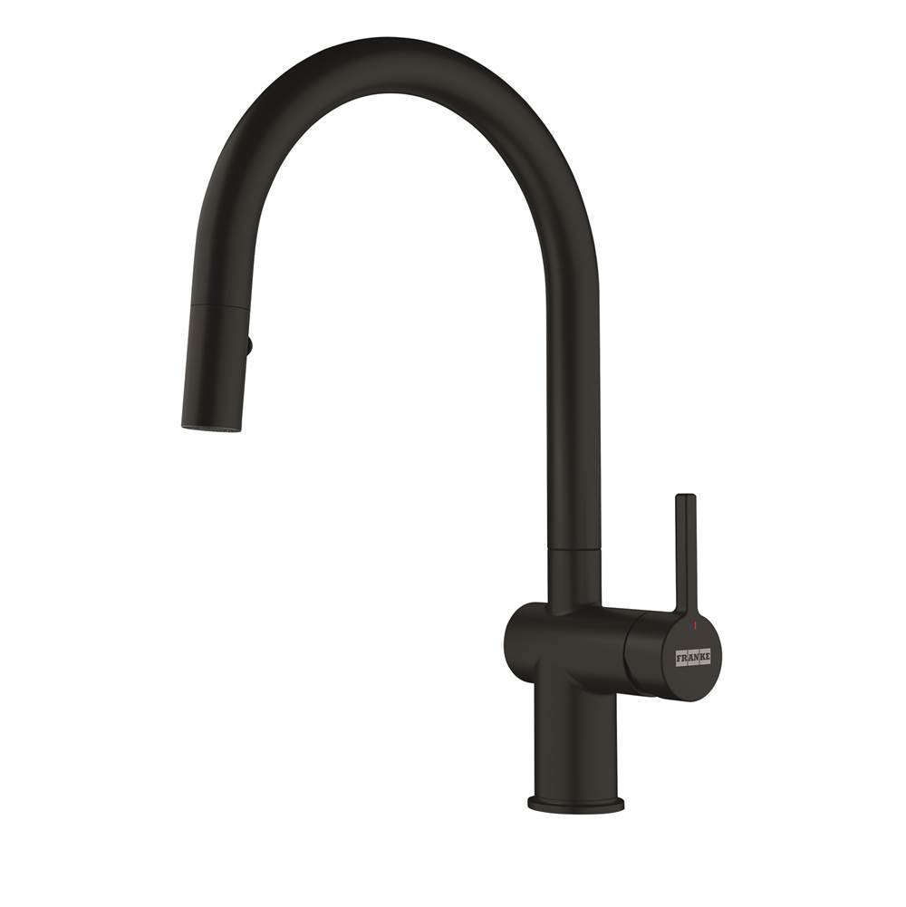Franke Residential Canada Active 15.1-inch Single Handle Pull-Down Kitchen Faucet in Matte Black, ACT-PD-MBK
