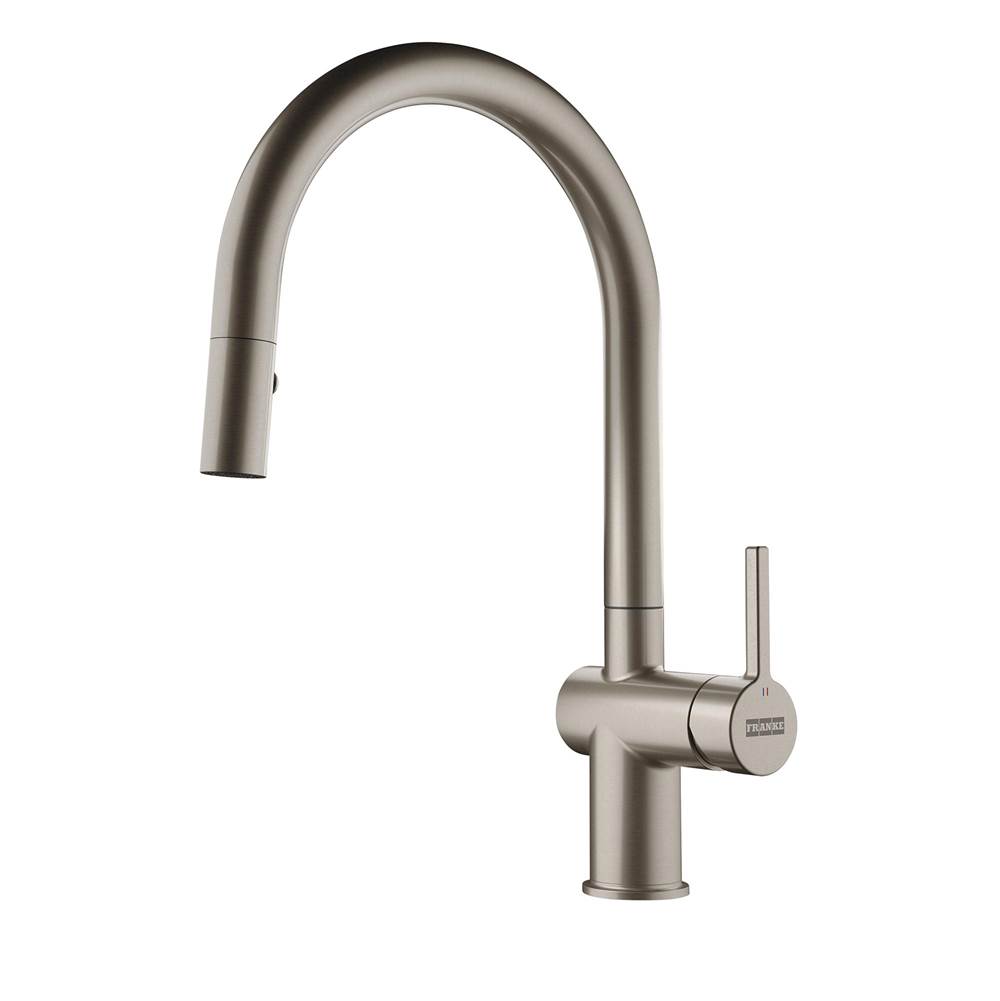 Franke Residential Canada Active 15.1-inch Single Handle Pull-Down Kitchen Faucet in Satin Nickel, ACT-PD-SNI
