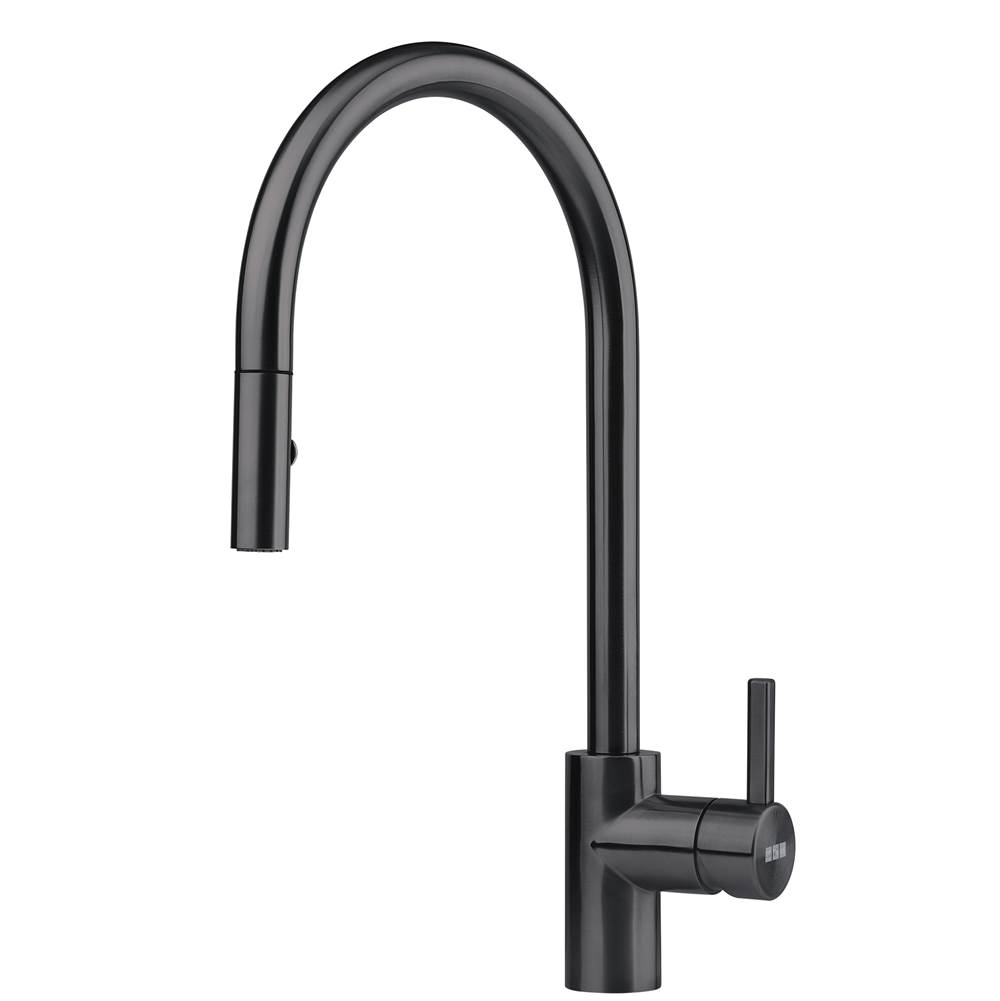 Franke Residential Canada Eos Neo 17-in Single Handle Pull-Down Kitchen Faucet in Industrial Black, EOS-PD-IBK