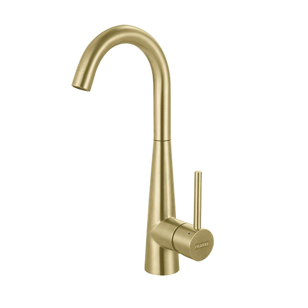 Franke Residential Canada Steel 14.4-in Single Handle Swivel Spout Kitchen Prep / Bar Faucet in Gold, STL-BR-GLD