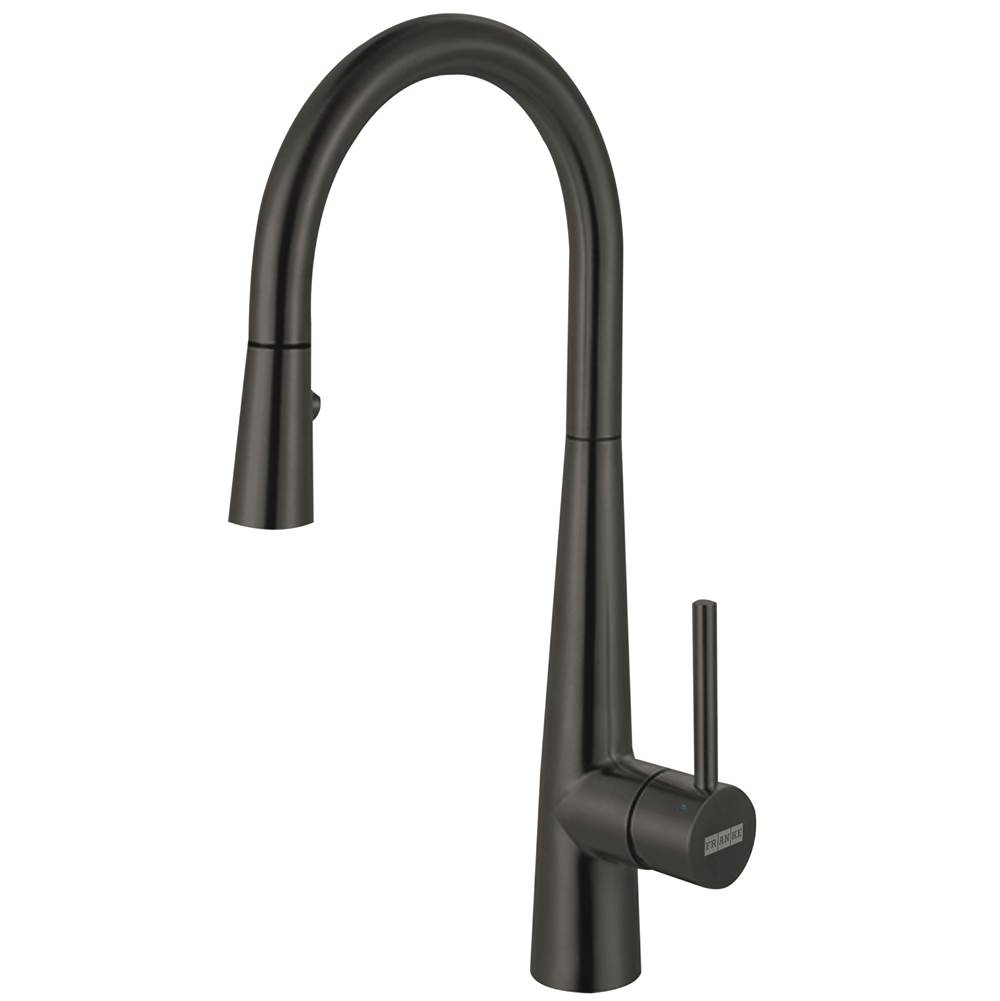 Franke Residential Canada Steel 16.7-in Single Handle Pull-Down Kitchen Faucet in Industrial Black, STL-PR-IBK