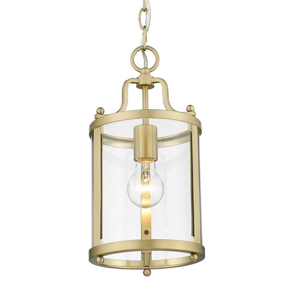 Golden Lighting Payton BCB Mini Pendant in Brushed Champagne Bronze with Clear Glass Shade