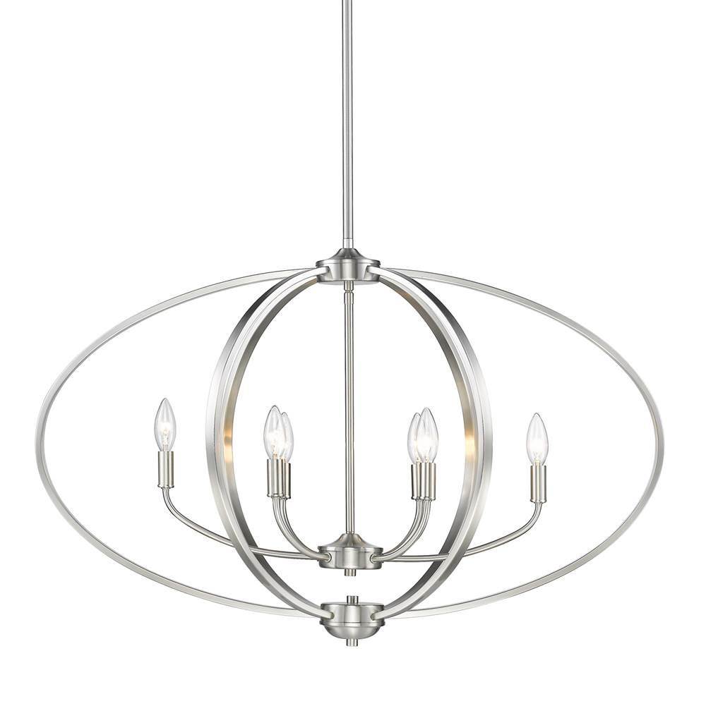 Golden Lighting Colson PW Linear Pendant (with Matte Black shade) in Pewter